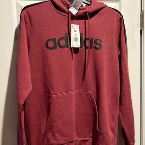 adidas Maroon Hoodie with Black Lettering